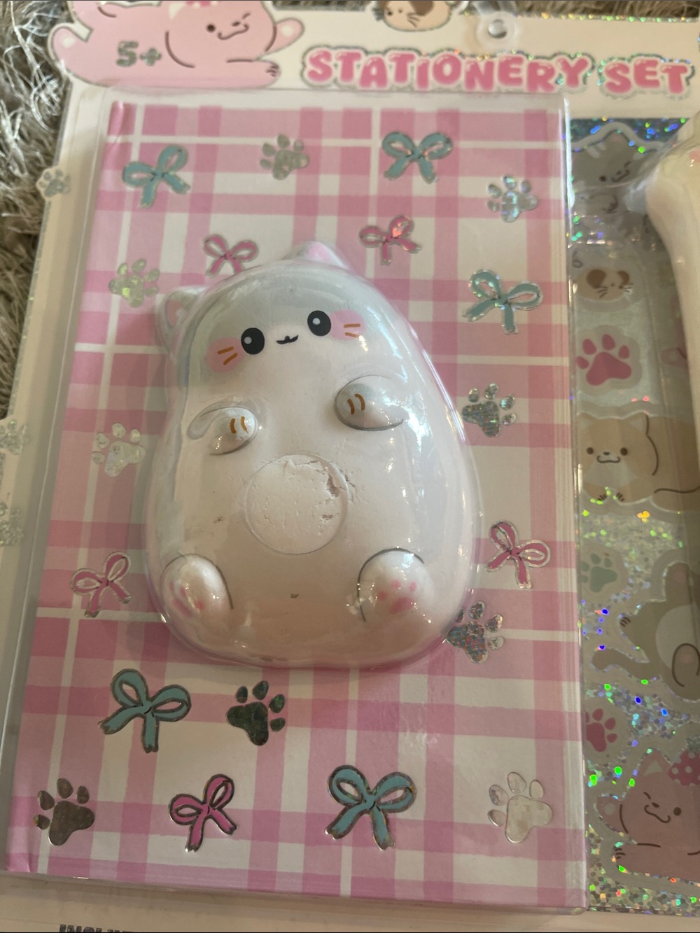 Cute Cat Paw Stationery Set - Pink & White - Picture 6 of 6